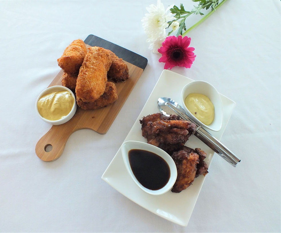 Archers Catering & Events chicken croquettes with dipping sauce — a signature dish from the catering menu