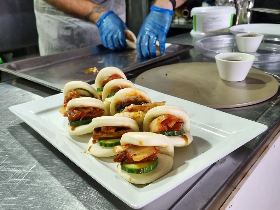 Pork bao buns platter